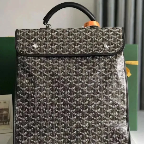 Goyard Saint Louis PM Black and Gray Chevron Canvas Handbag - 1