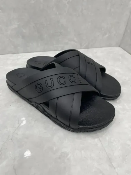 Gucci GG Marmont Slide Sandals Black Slippers - 1