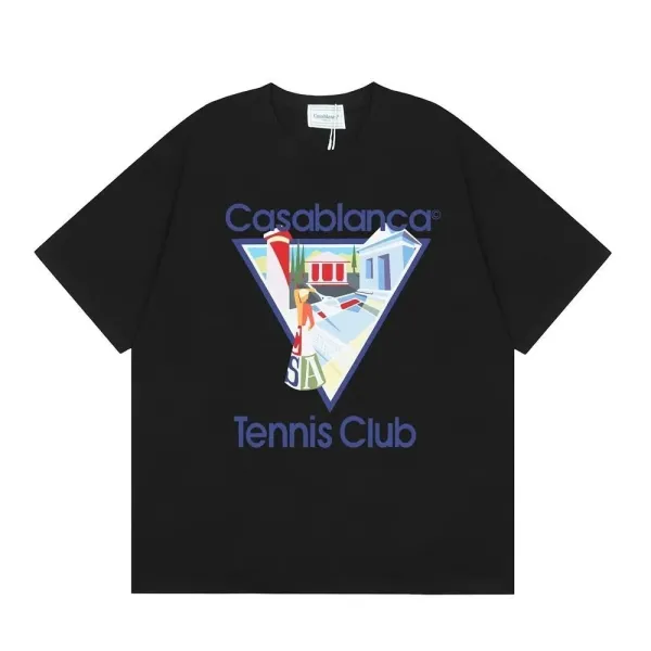 Casablanca Tennis Club Black Graphic T-Shirt - 1
