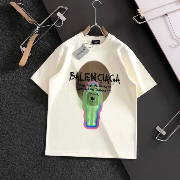 Balenciaga Logo Wave T-Shirt White - 6