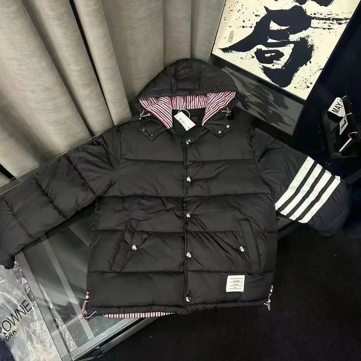 Thom Browne 4-Bar Stripe Down Jacket Navy - 5