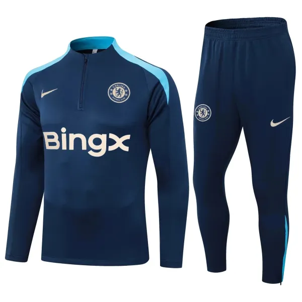 Nike Chelsea FC Training Tracksuit Navy with Light Blue Accents - 1