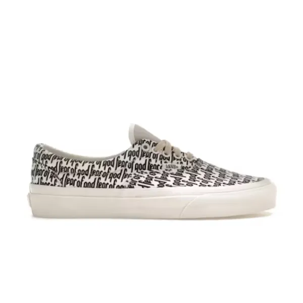 Vans x Fear of God Era White/Black Print Canvas Sneakers - 1