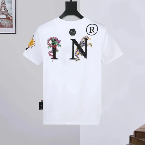 Philipp Plein INR Graphic Embroidered White T-Shirt - 1