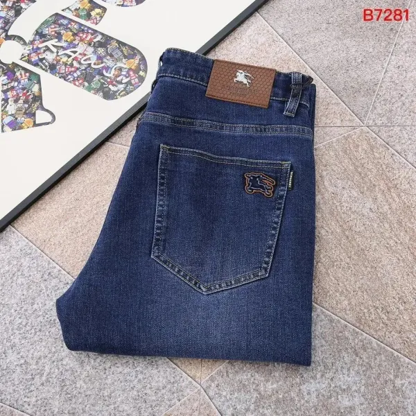 Burberry Logo-Embellished Dark Wash Jeans - 1