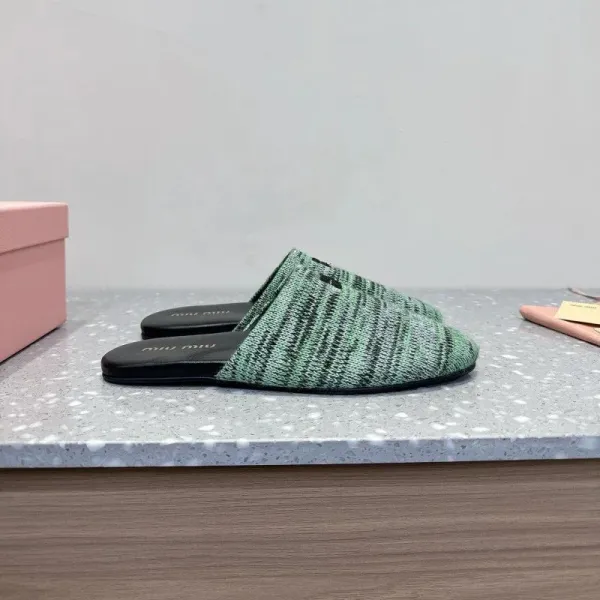 Miu Miu Knit Slide Slippers Multicolor - 4