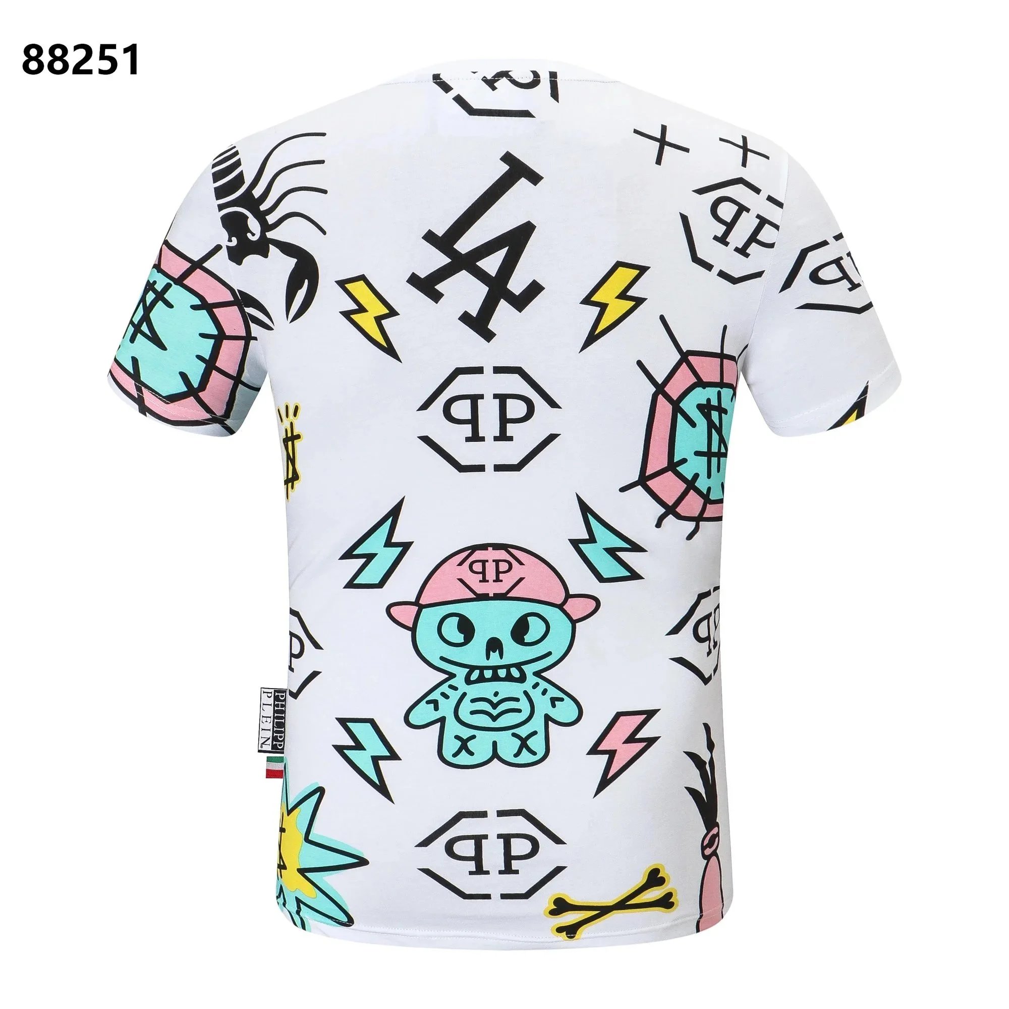 Philipp Plein PP Hexagon Rhinestone Black T-Shirt - 7
