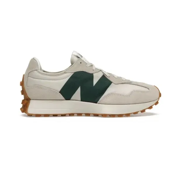 New Balance 327 Beige and Forest Green Sneakers - 1