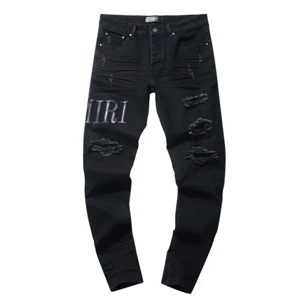 Saint Tears Sacred Heart Embroidered Light Wash Jeans - 2