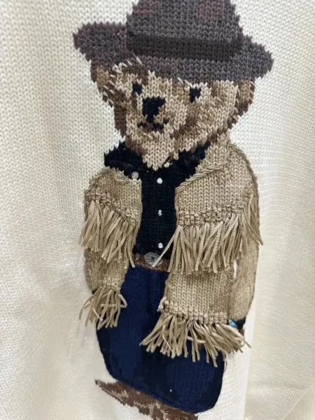 Ralph Lauren Polo Bear Cowboy Sweater Ivory - 10