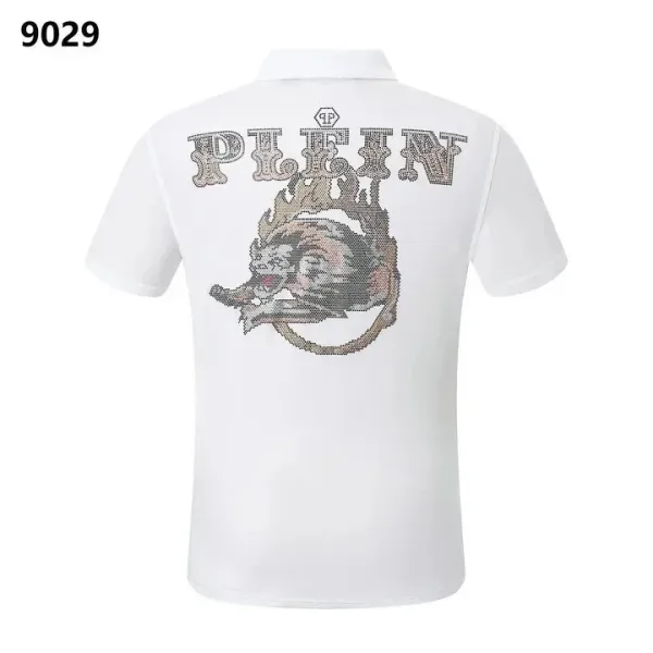 Philipp Plein Bear Crystal Embroidered Black Polo - 5