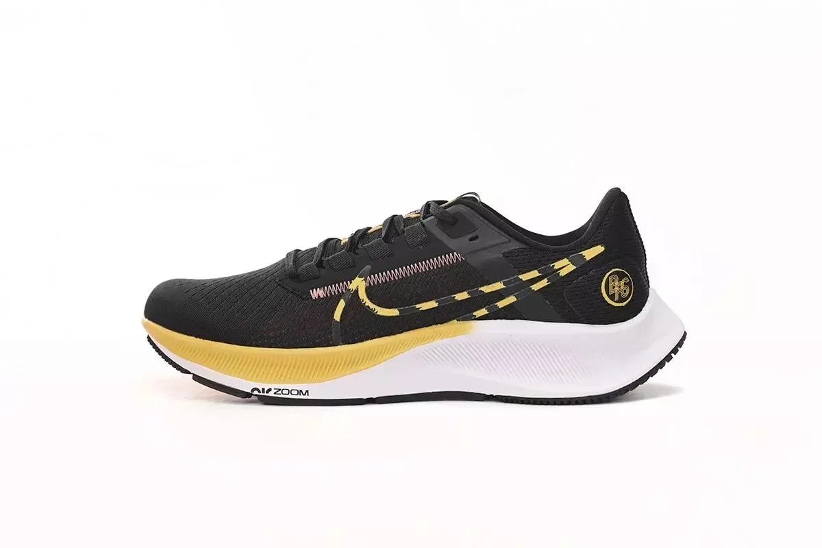 Nike Air Zoom Pegasus 38 Black Yellow Running Shoes - 1