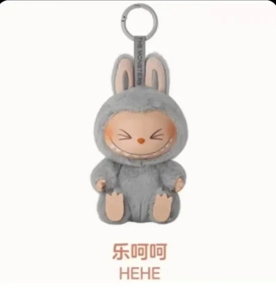 The Monsters x HEHE Gray Bunny Plush Keychain - 1