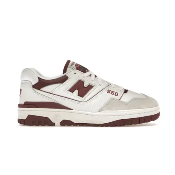 New Balance 550 White Burgundy Sneakers - 2