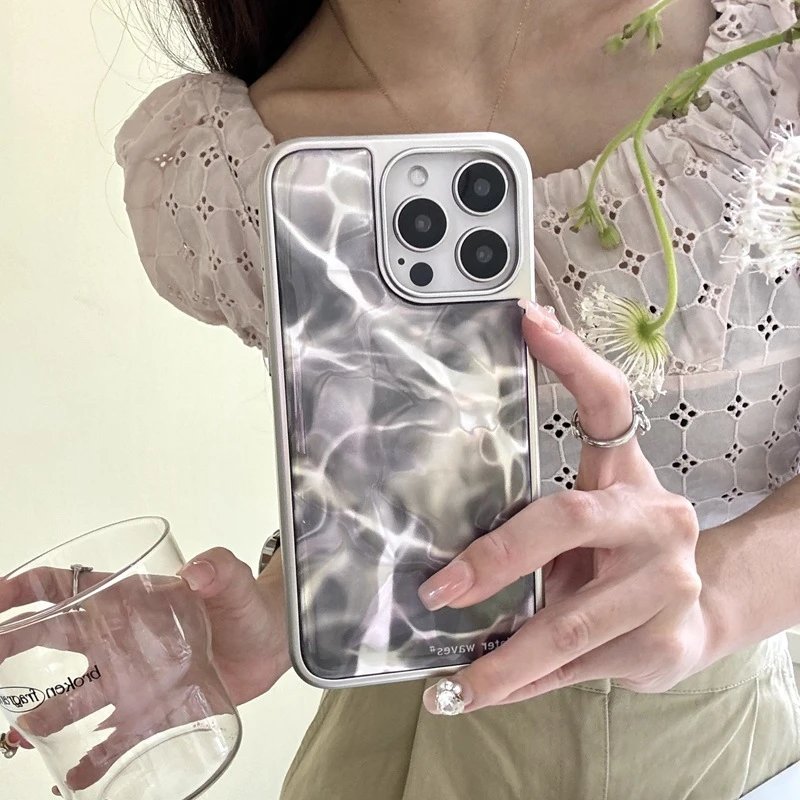 灰色银框-水波纹