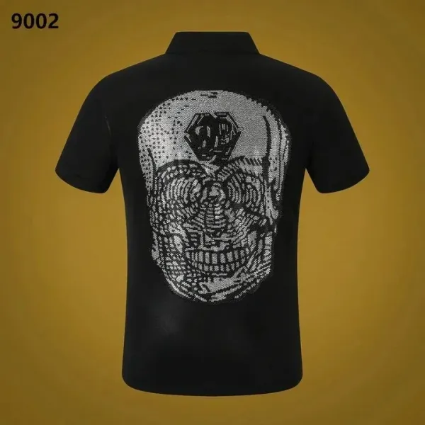 Philipp Plein Skull Embroidered Black Polo - 1