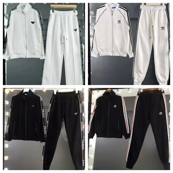 Chanel CC Logo Red Track Suit with White-Black Stripes - 3