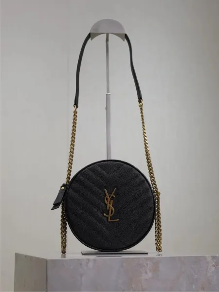 Saint Laurent Loulou Circle Bag Black Quilted Leather Crossbody Bag - 1