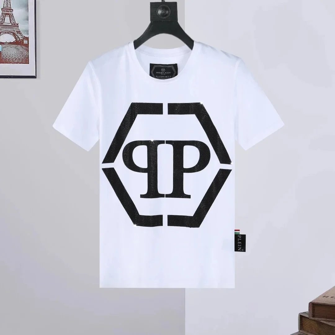 Philipp Plein PP Hexagon Rhinestone Black T-Shirt - 5