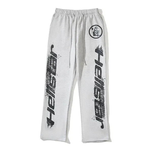 Hellstar Flame Logo Sweatpants Gray - 1