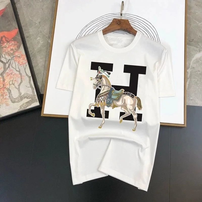 Hermès x Custom Horse Print Black T-Shirt - 2
