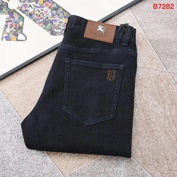Burberry Monogram-Embossed Dark Wash Jeans - 1