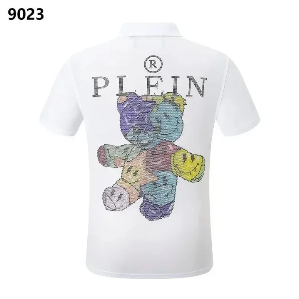Philipp Plein Bear Crystal Embellished White Polo - 1