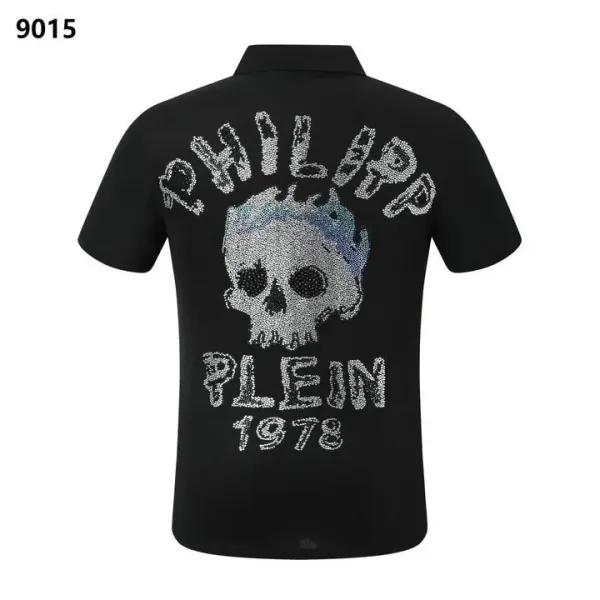 Philipp Plein Skull Embellished Black Polo - 1