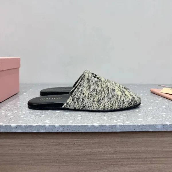 Miu Miu Knit Slide Slippers Multicolor - 5