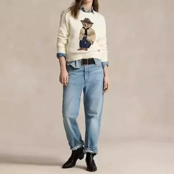 Ralph Lauren Polo Bear Cowboy Sweater Ivory - 5