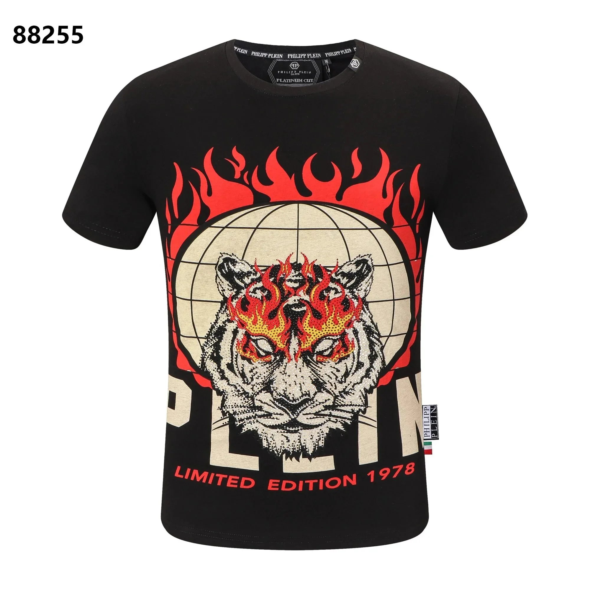 Philipp Plein PP Hexagon Rhinestone Black T-Shirt - 10