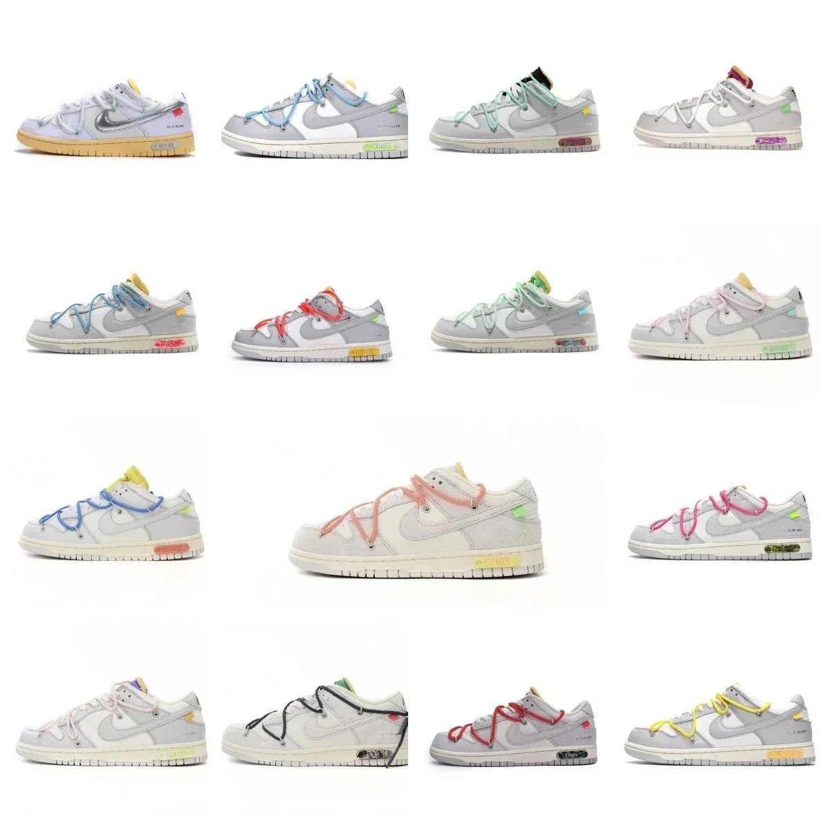 Nike x Off-White Dunk Low Grey Purple Sneakers - 3
