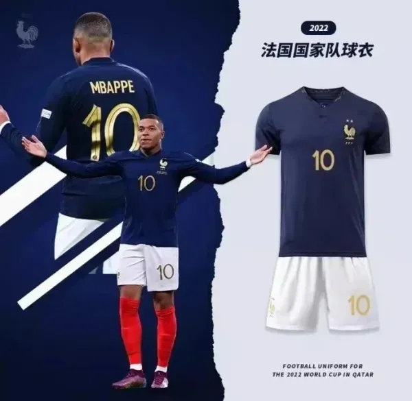 France National Team 2022-23 Home Jersey Navy Blue Mbappé #10 - 3