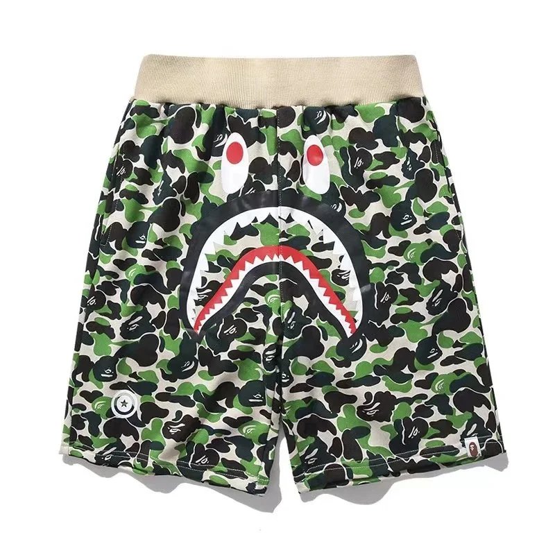 A Bathing Ape Shark Face Graphic Shorts Gray - 7