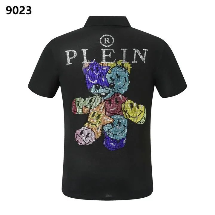Philipp Plein Crystal Bear Embroidered Black Polo - 1