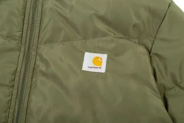 Carhartt WIP Reversible Puffer Jacket Olive Green / Tan Faux Fur - 7