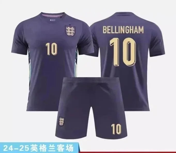 England National Team Replica Jersey Set White/Navy Soccer Kit - 5