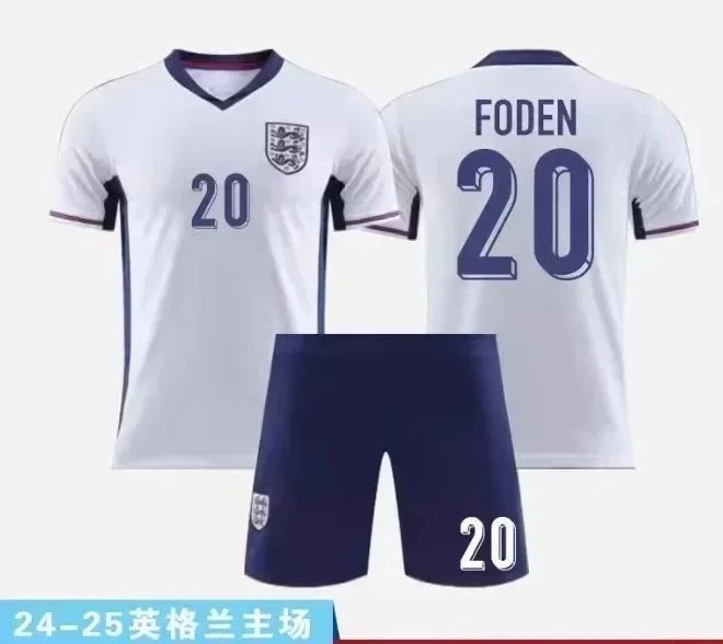 England National Team Replica Jersey Set White/Navy Soccer Kit - 8