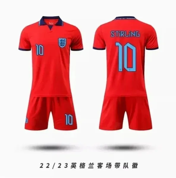 England National Team 2022/23 Away Kit Red Jersey Set - 1