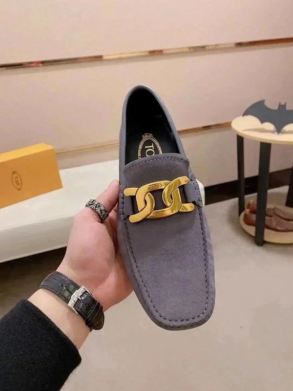 Tod's Double T Chain Loafer Gray Suede Loafers product listing in Litbuy spreadsheet finds