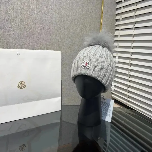 Moncler Beanie with Fur Pom-Pom Yellow Hat - 6
