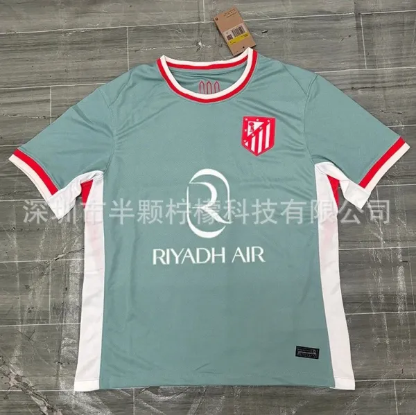 Atlético Madrid 2024-25 Third Jersey Mint Green with Riyadh Air Sponsorship - 1