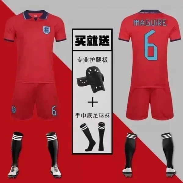 England National Team Home Kit Red Jersey Set with Maguire #6 - 1
