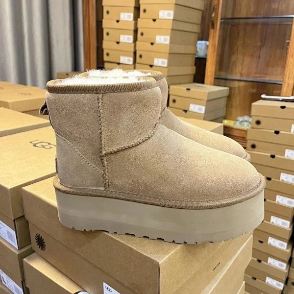 UGG Classic Mini Platform Beige Suede Snow Boots product listing in Litbuy spreadsheet finds