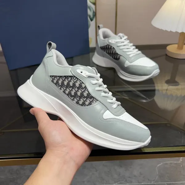 Dior B23 Oblique Gray White Chunky Sneakers - 6