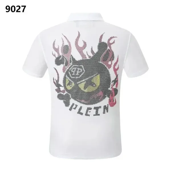 Philipp Plein Bear Crystal Embroidered Black Polo - 8