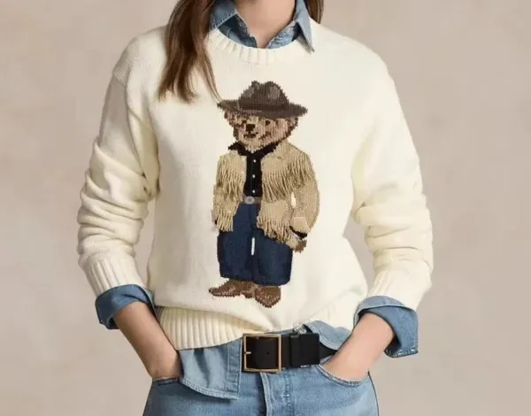 Ralph Lauren Polo Bear Cowboy Sweater Ivory - 3