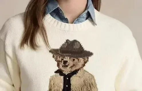 Ralph Lauren Polo Bear Cowboy Sweater Ivory - 8