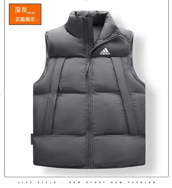 Adidas Vest Top Deep Gray Puffer Vest - 1
