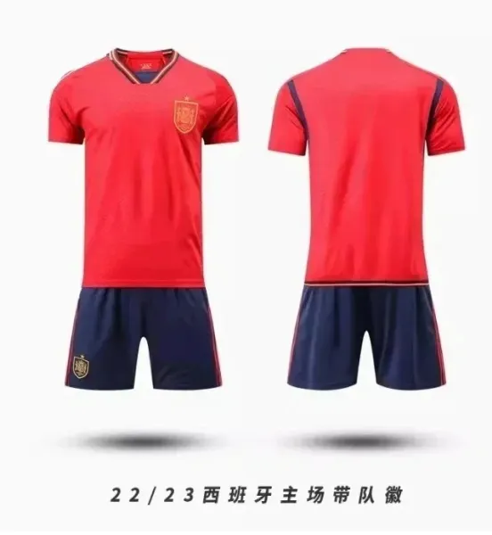Spain National Team 2022/23 Home Kit Red Navy Jersey - 1